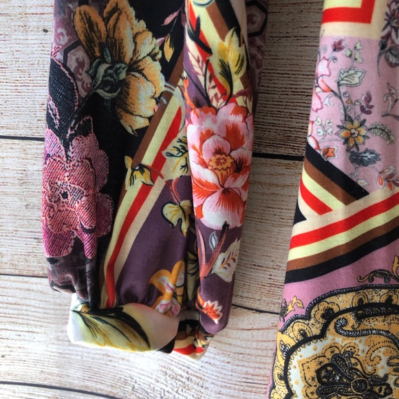 BooHoo Floral V Neck Long Sleeve Midi Dress NWOT - Picture 7 of 8